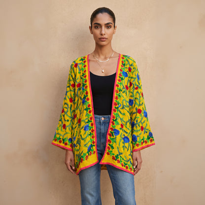 The Artisan Cardigan| Red Yellow