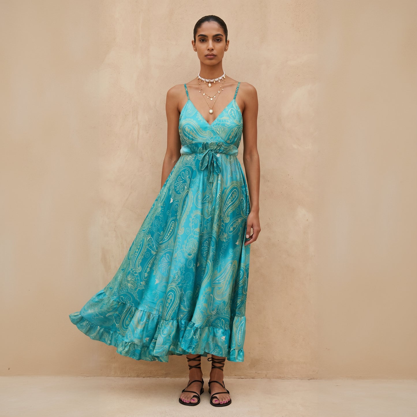The Aurelia Silk Dress Turquoise