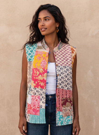 The Reversible Artisan Cotton Jacket| Grey Back
