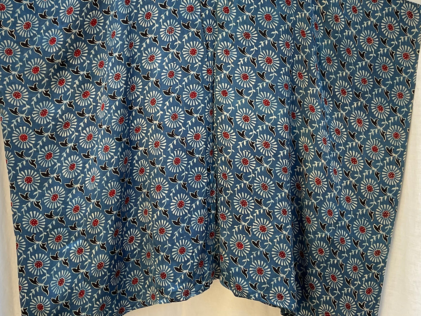 The Ajrakh Silk Kaftan Top| Teal Blue