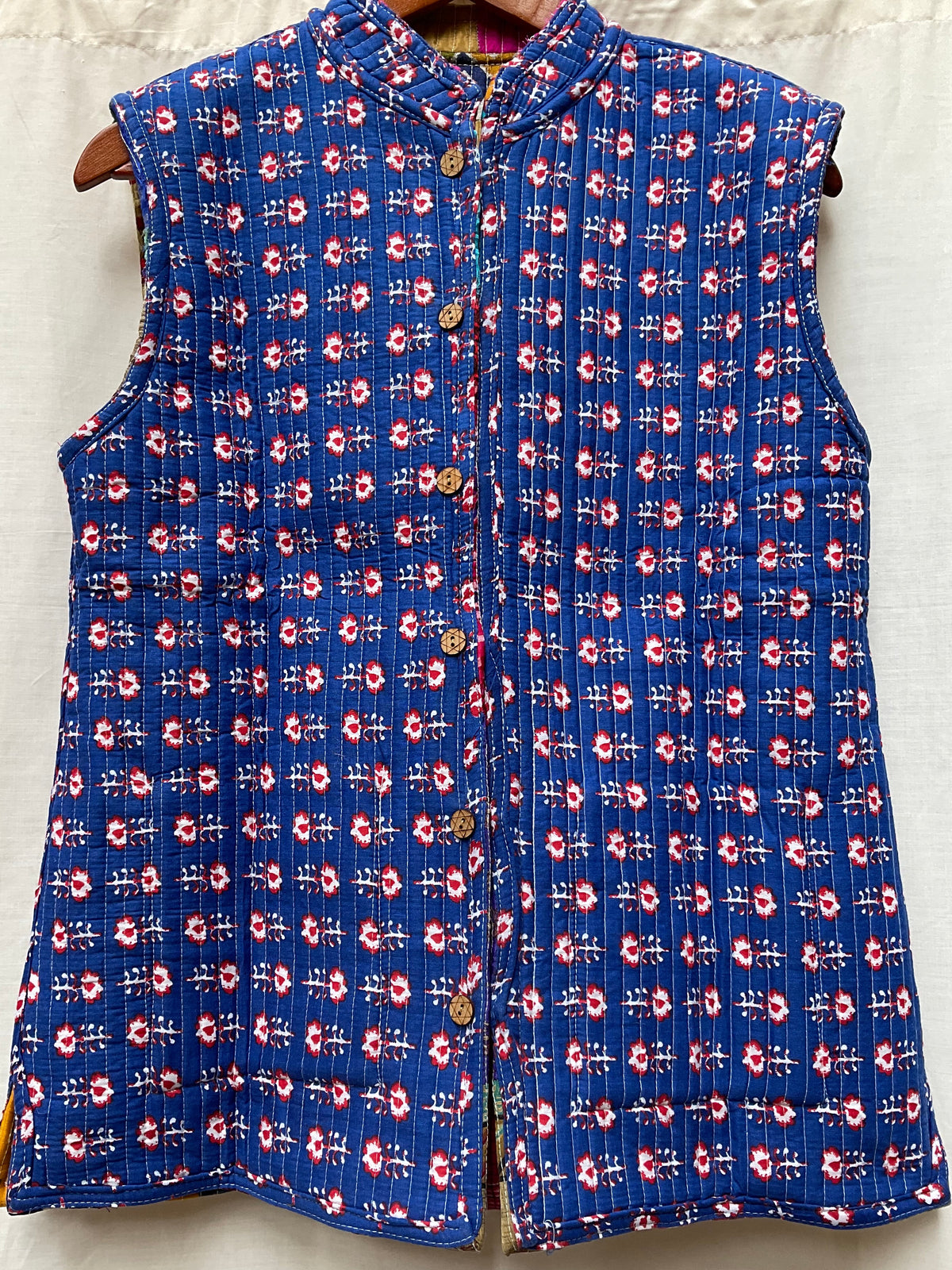The Reversible Artisan Silk Jacket| Blue Back