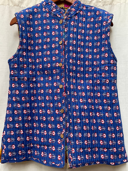 The Reversible Artisan Silk Jacket| Blue Back