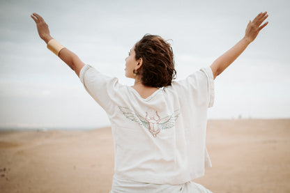 Khepri Pure linen Embroidered Top & Pant