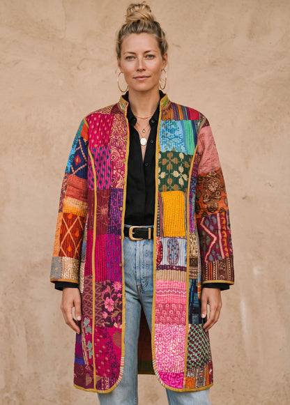 The Reversible Artisan Silk Coat | Ann