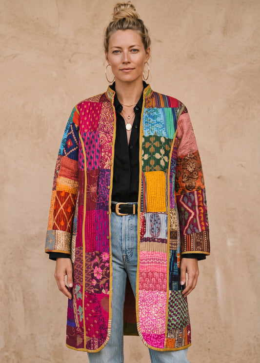 The Reversible Artisan Silk Coat | Ann