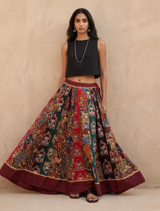 The Ajrakh Maxi Skirt| Palms