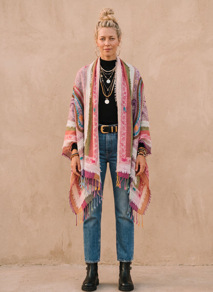 Tanvi Artisan 3 Layers Wool Scarf| Peachy