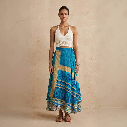 Multi-Wrap Skirt & Dress|Blue Lotus