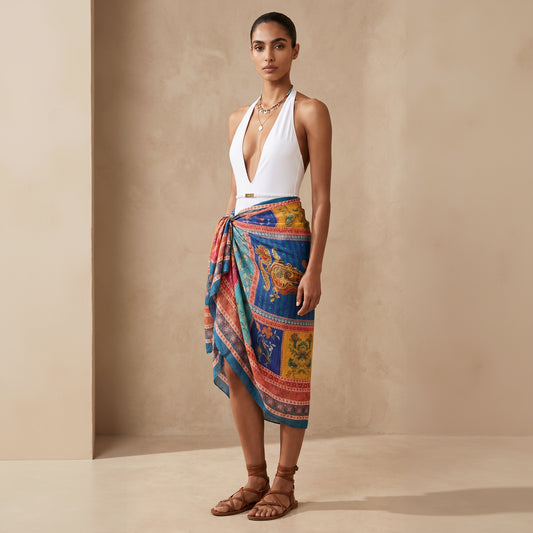 Kira Shimmer Silk Scarf & Beach Wrap