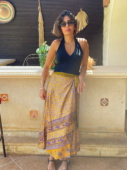 Biba Silk Double layers Wrap Skirt