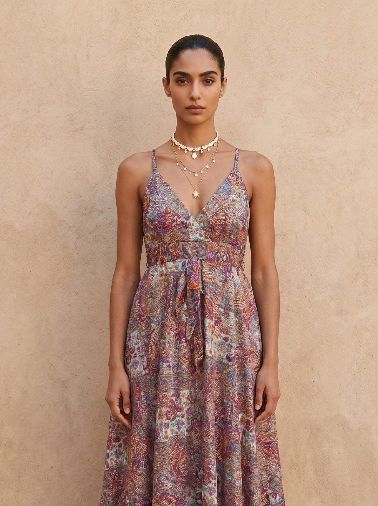 The Aurelia Silk Dress Lavender Gold