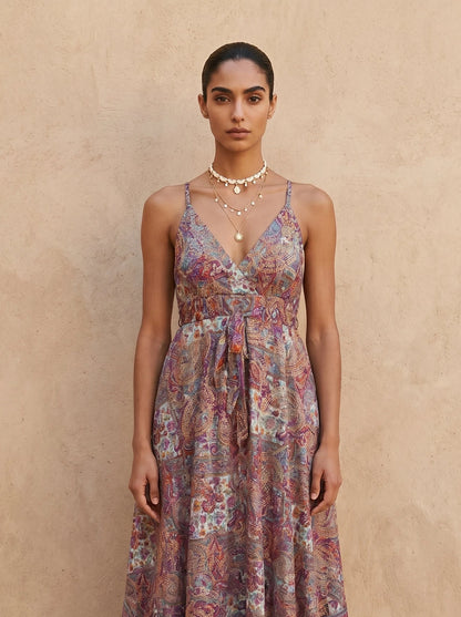 The Aurelia Silk Dress Lavender Gold