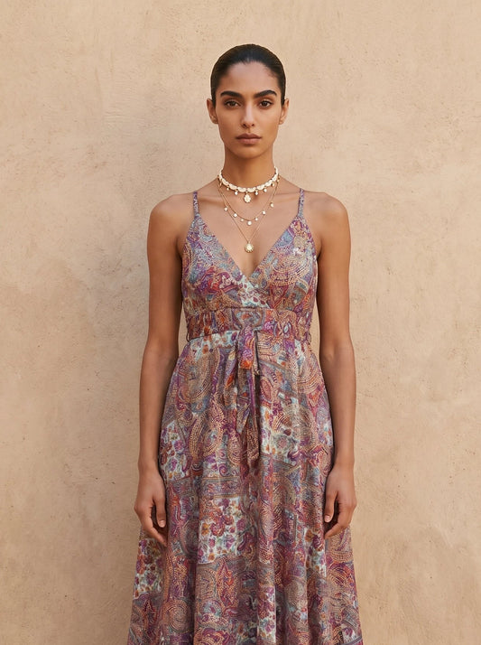 The Aurelia Silk Dress Lavender Gold
