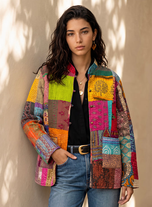 The Reversible Artisan Silk Jacket| Anya