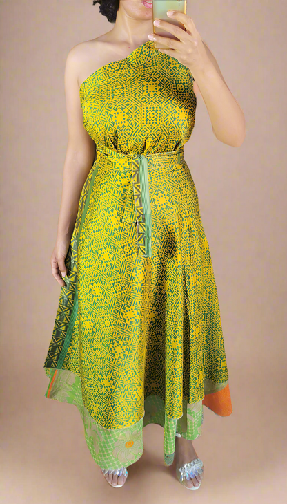 Zoe Silk Double Layers Wrap Skirt