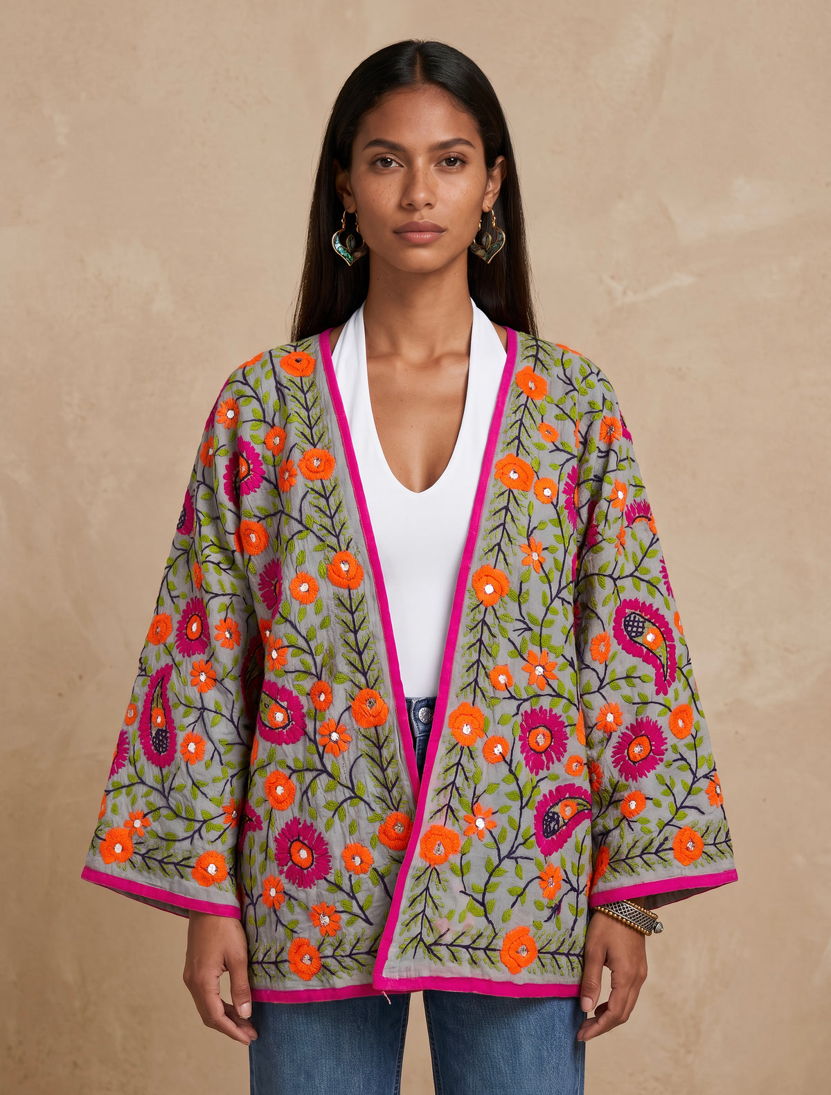 The Artisan Silk Cardigan| Smoky Grey