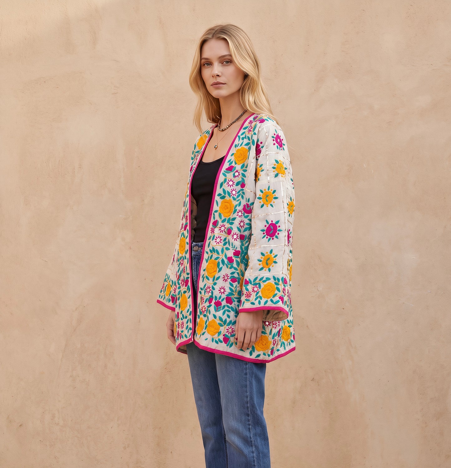 The Artisan Silk Cardigan| White