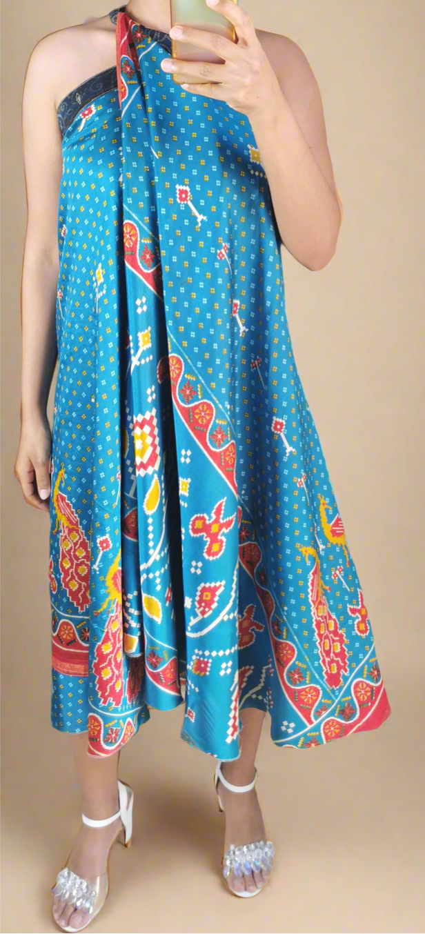 Agus Silk Double Layers Wrap Skirt