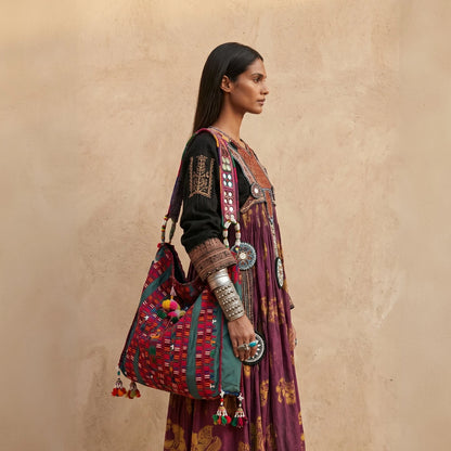 The Vintage Artisanal Mirror-Work Tote