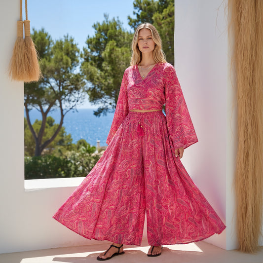 Kira Silk Set| Fuchsia