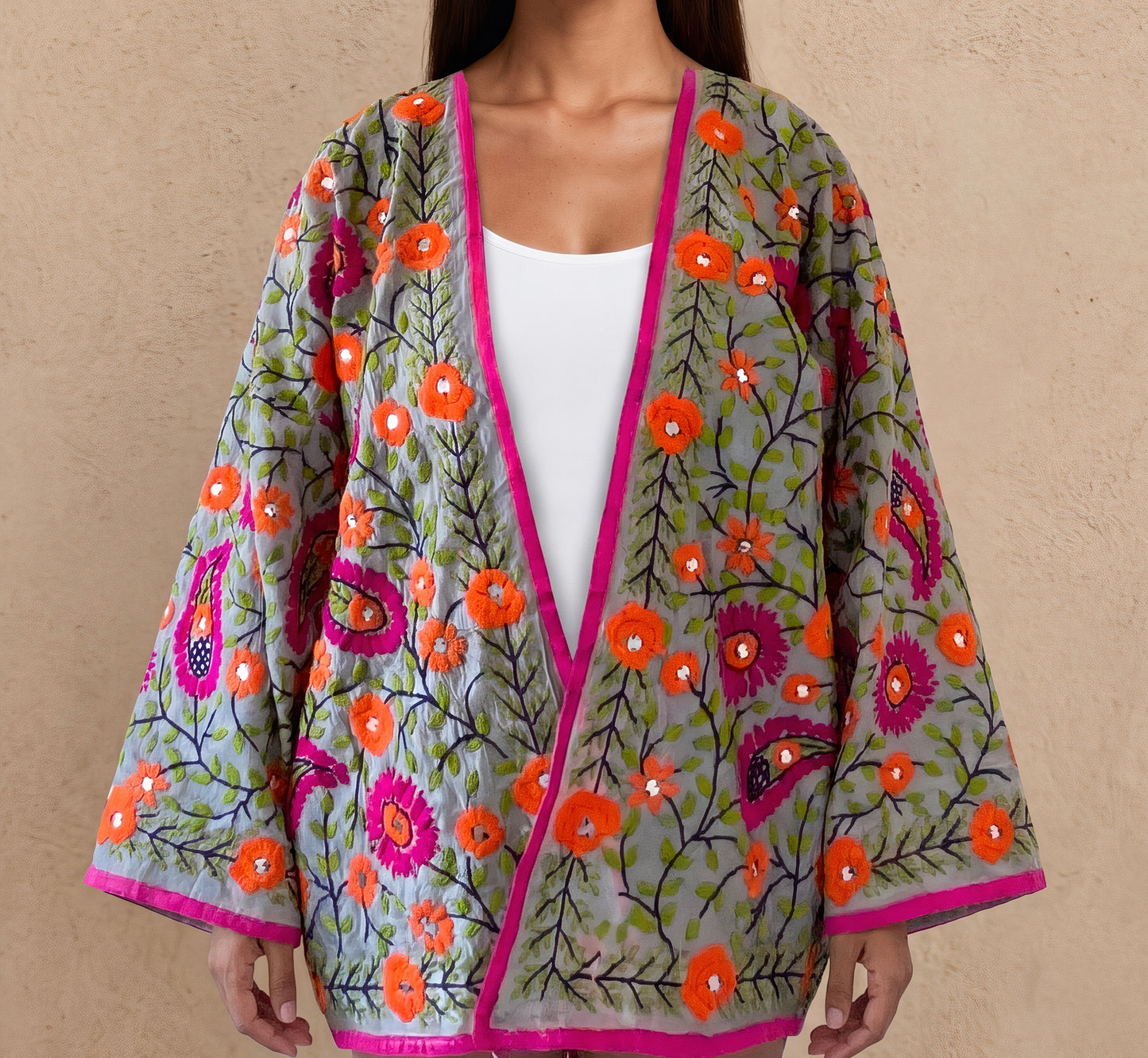 The Artisan Cardigan| Silk Silver