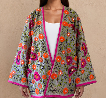 The Artisan Cardigan| Silk Silver