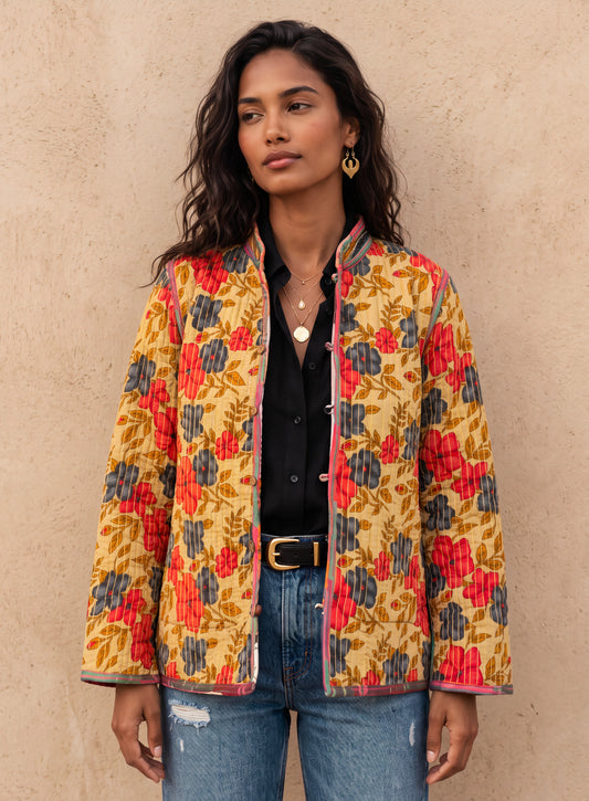 The Reversible Artisan Silk Jacket| Maya