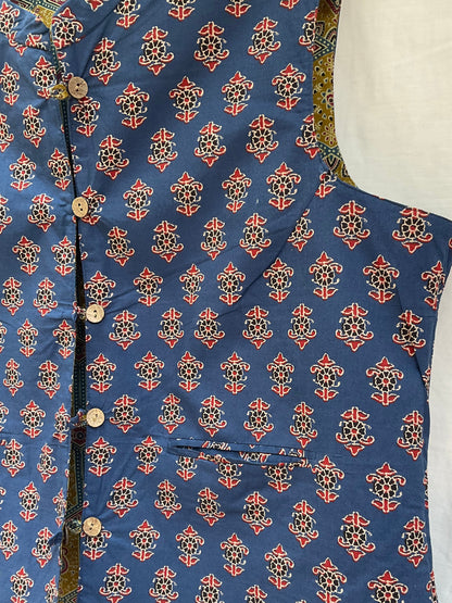 The Reversible Ajrakh Cotton Vest