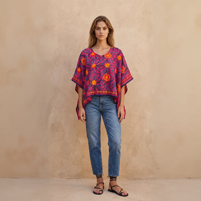 Azmiralda Hand Embroidered Top| Sunflowers