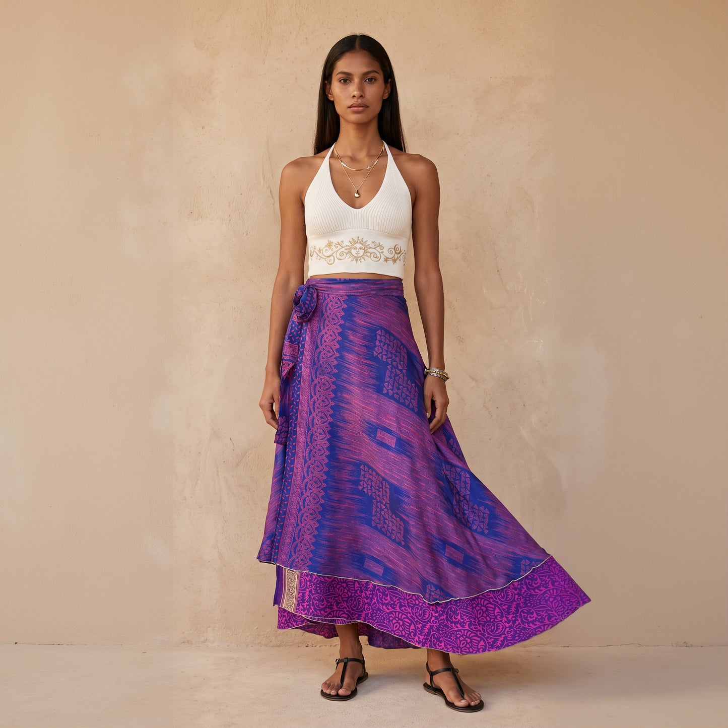 Multi-Wrap Skirt & Dress| Fuchsia Blue