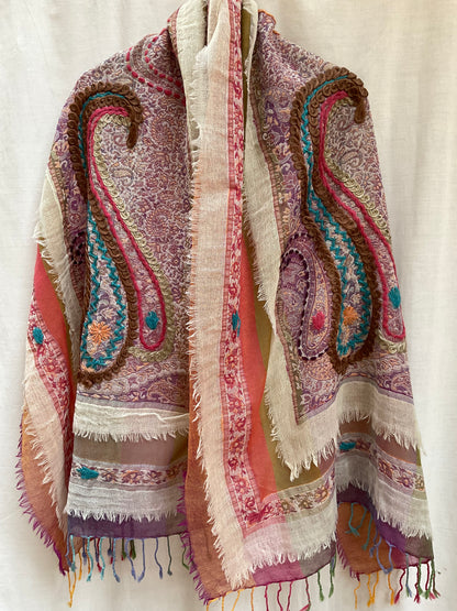 Tanvi Artisan 3 Layers Wool Scarf| Peachy
