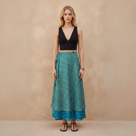 Multi-Wrap Skirt & Dress| Sky