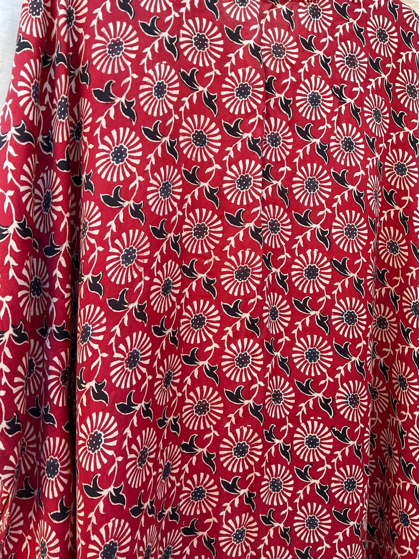 The Ajrakh Silk Kaftan Top|Maroon