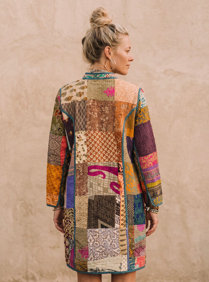 The Reversible Artisan Silk Coat | Mya