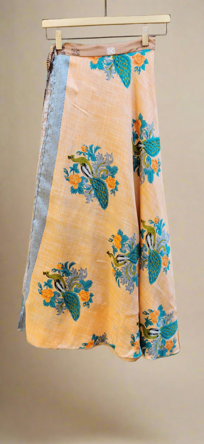 Simone Silk Double Layers Wrap Skirt