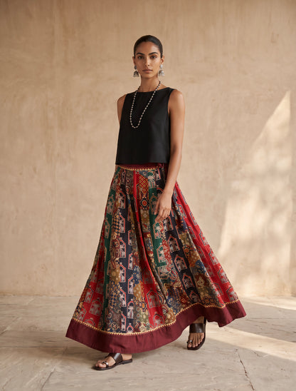 The Ajrakh Maxi Skirt| Palms