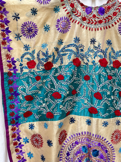 Lakshmi Hand Embroidered Kaftan Kimono| Silk