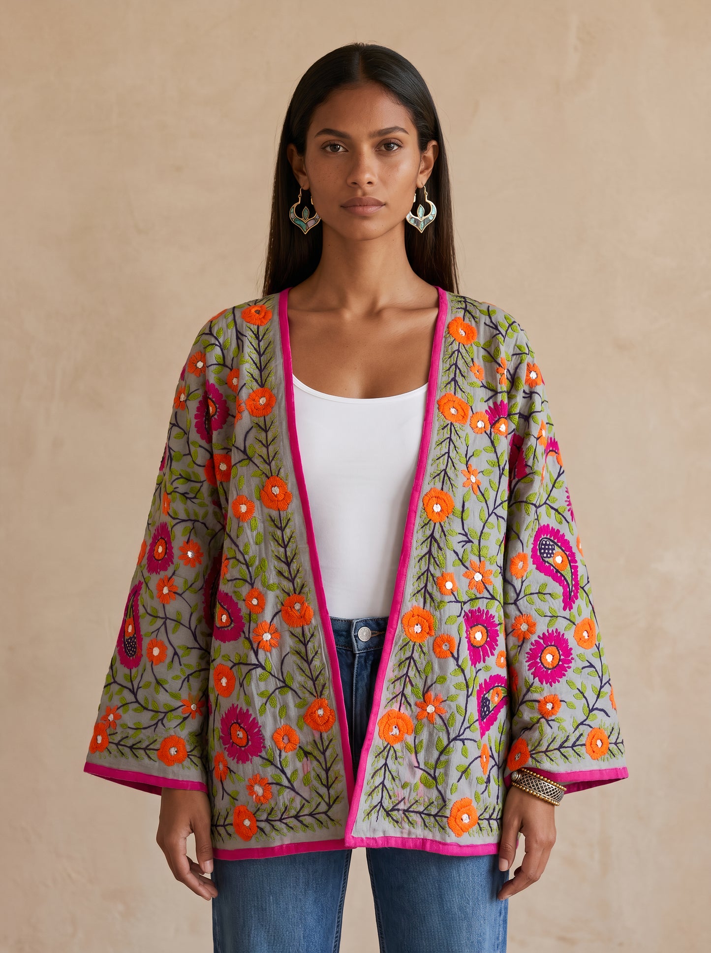 The Artisan Cardigan| Silk Silver