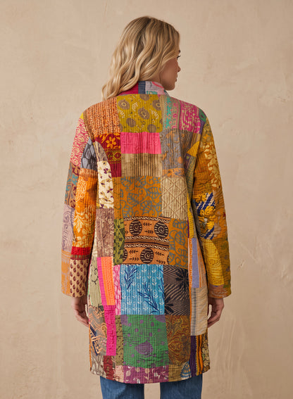 The Reversible Artisan Silk Coat | Mya