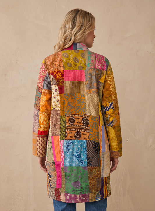 The Reversible Artisan Silk Coat | Mya