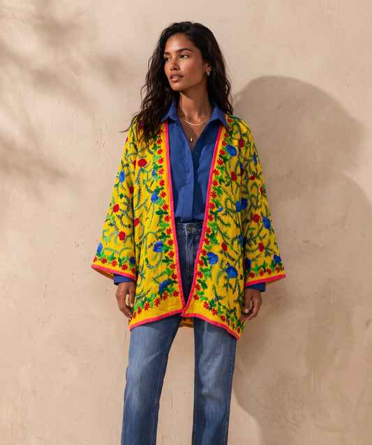 The Artisan Cardigan| Red Yellow