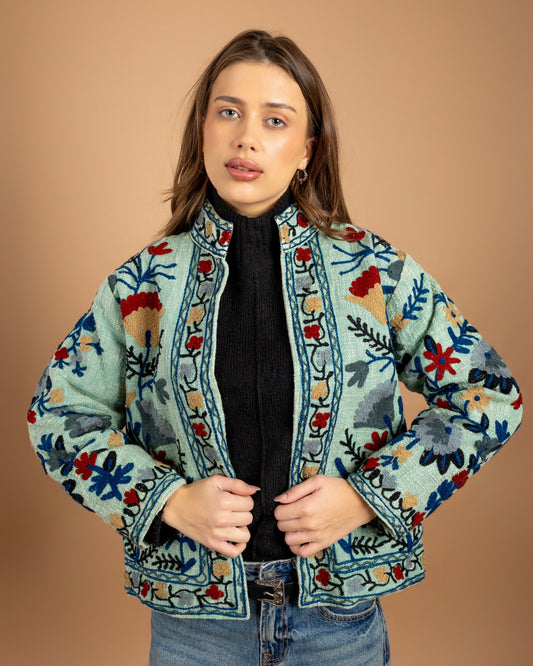 Heirloom Jacket: Embroidered |Green