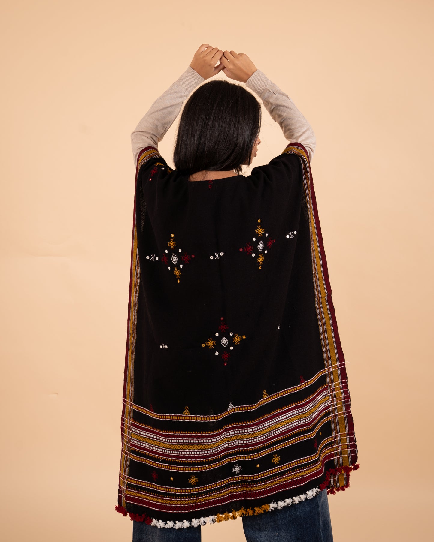 Ishtar Hand-Loomed Cape| Black