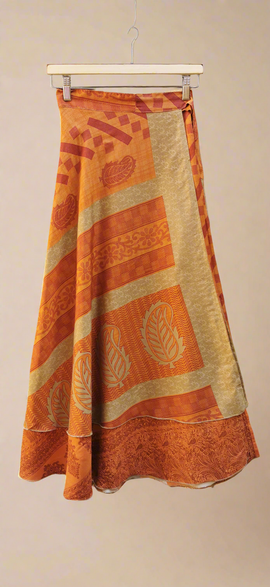 Vani Silk Double layers Wrap Skirt