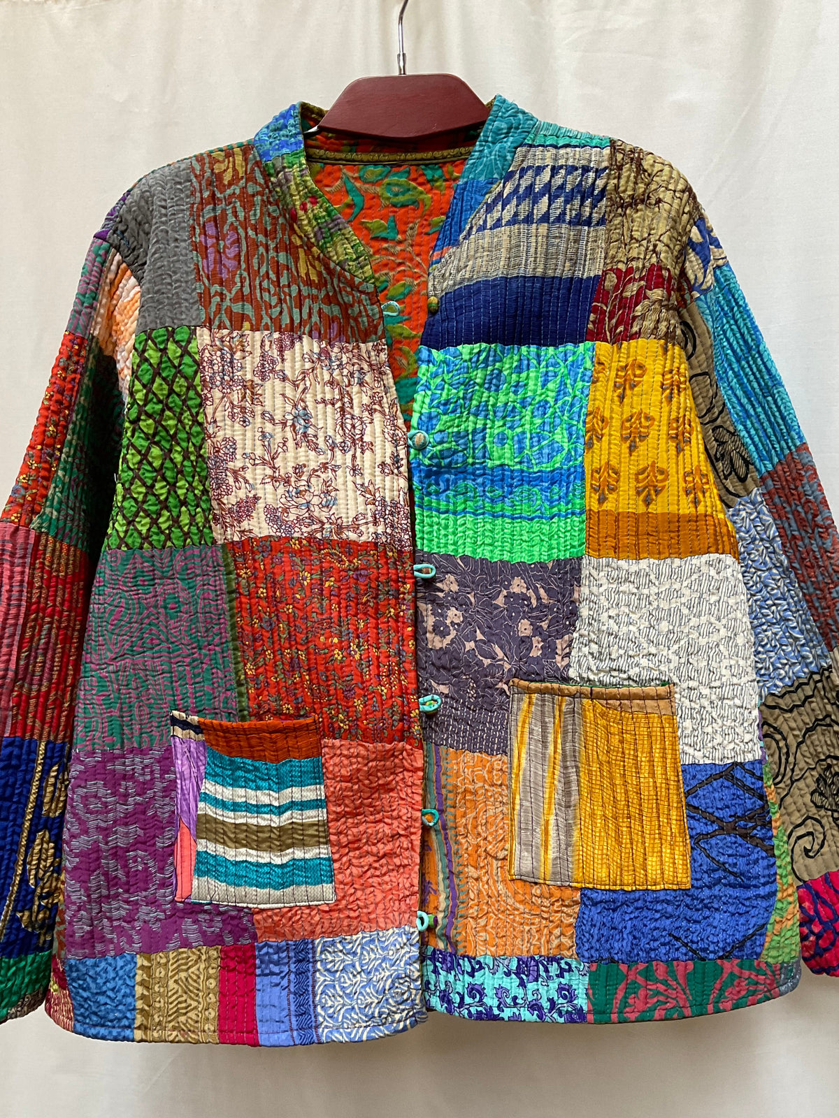 The Reversible Artisan Silk Jacket| Orange Back