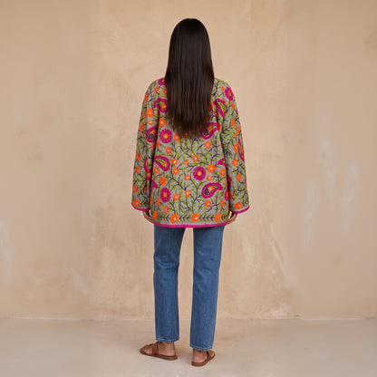 The Artisan Cardigan| Silk Silver