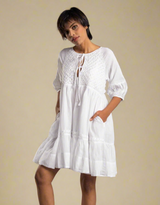 Angel Pure Cotton Embroidered Dress