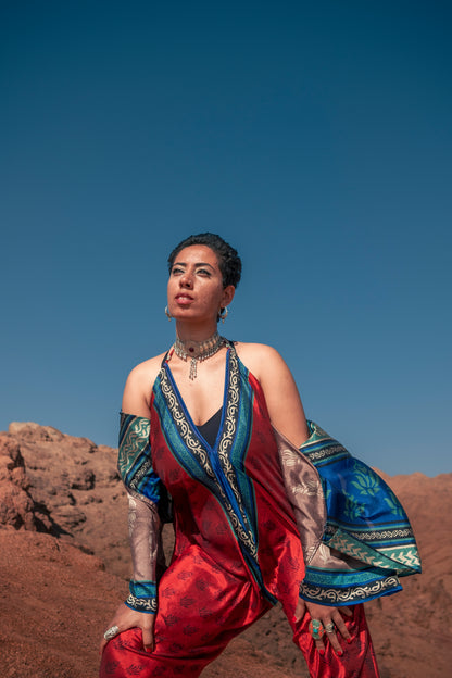 Carmen Backless Silk Jumpsuit And Jacket Set