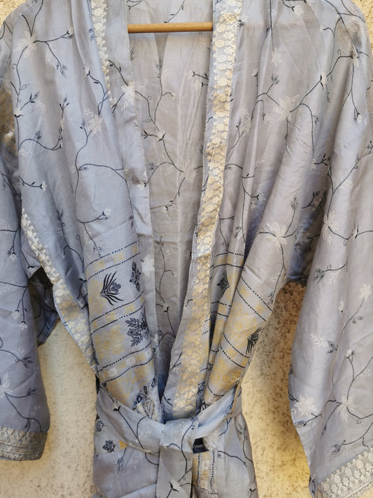Silk Kimono Grey