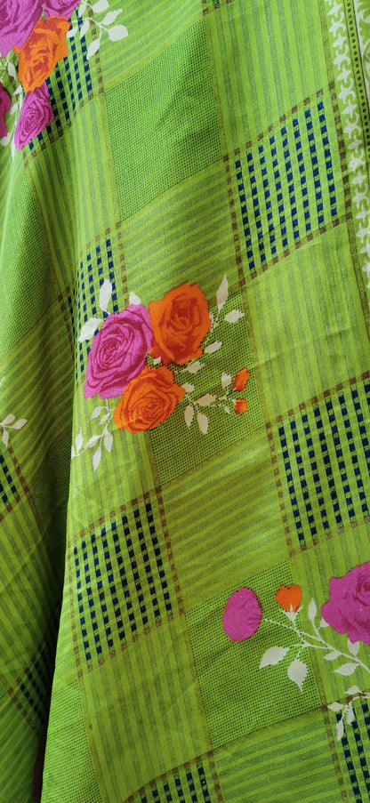 Peacock Silk Double Layers Wrap Skirt